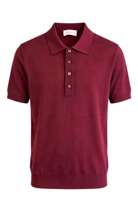 Paolo Pecora Gauge 16 Silk and Cotton Knit Polo - Burgundy Vinaccia PAOLO PECORA |  | A006 F2004469